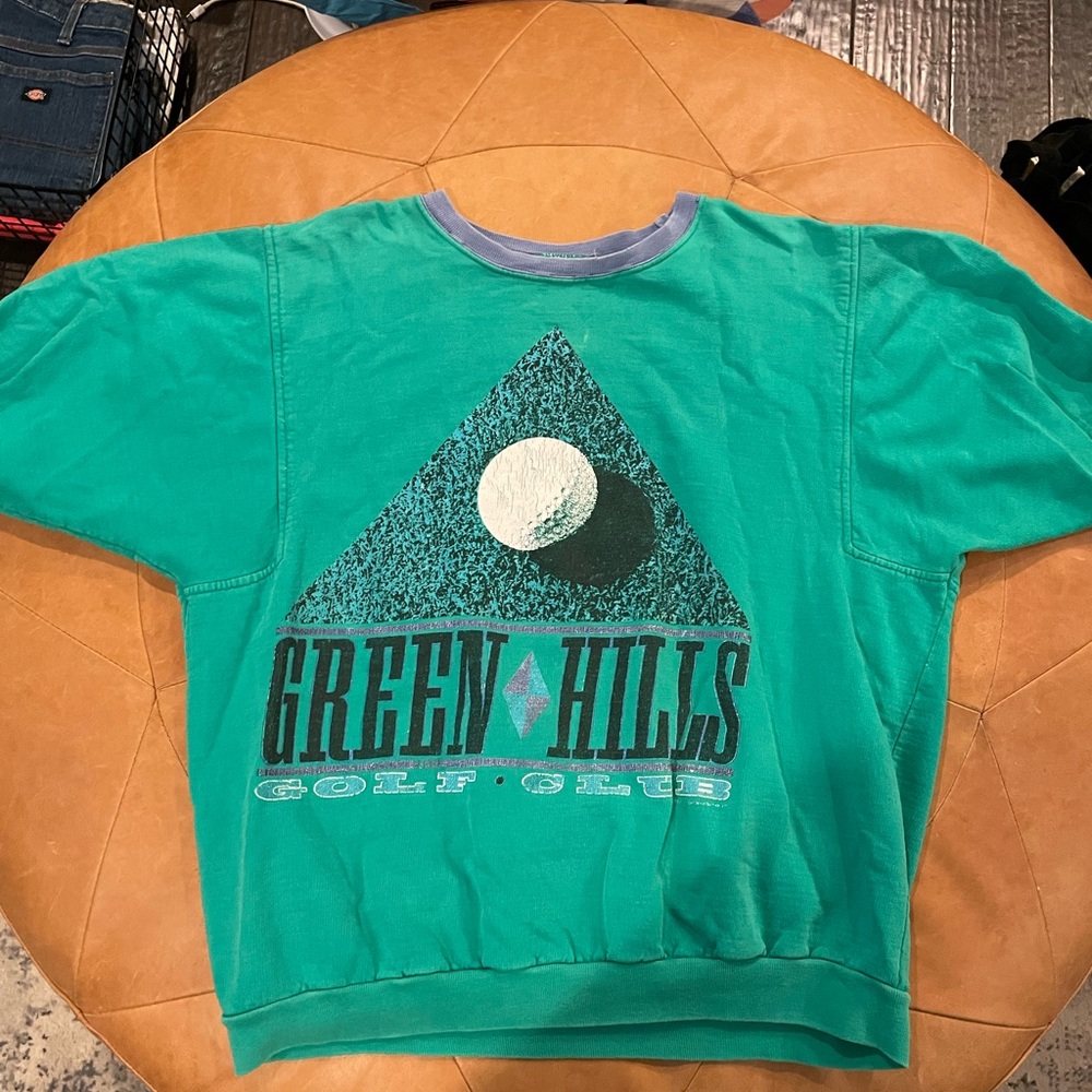 vintage 90’s green golf short-sleeve sweatshirt